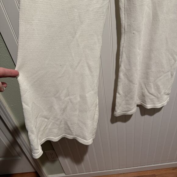 Dissh Mara White Knit Wide Leg Pants Pull On Relaxed Comfy Size Large - Picture 3 of 7